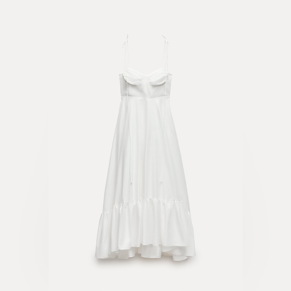 ZARA ZW COLLECTION RUFFLED POPLIN DRESS - Picture 5 of 8